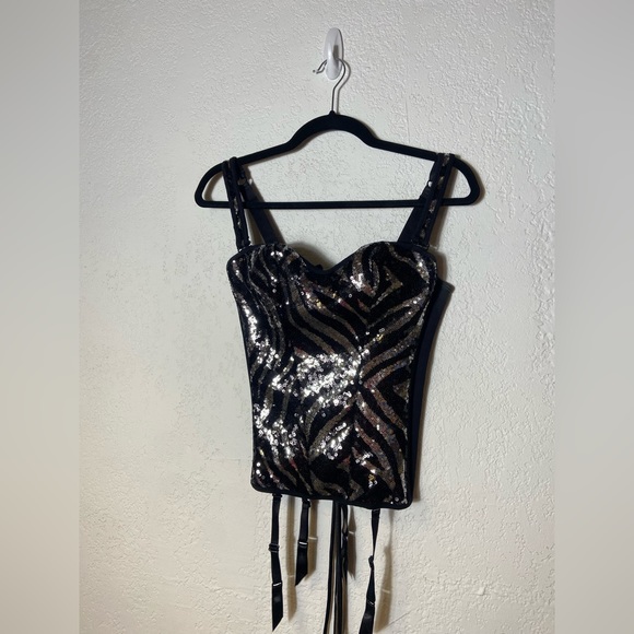 Shirley of Hollywood Sequin Corset Top - Picture 2 of 7